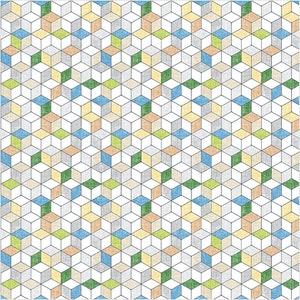 Geometric Fabric, Forest Glade, Hexagon Fabric, by Clothworks, Y3156-21 Green
