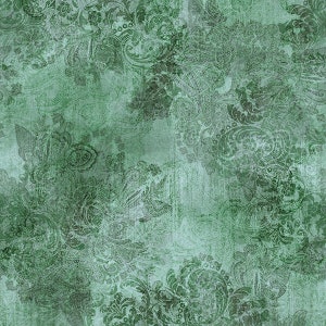 Floral Fabric, Vintage Farmhouse, Emerald Fabric, French Country, Fleur De Lis, Emerald Green Fabric, McKenna Ryan, by Hoffman, MRD10-31