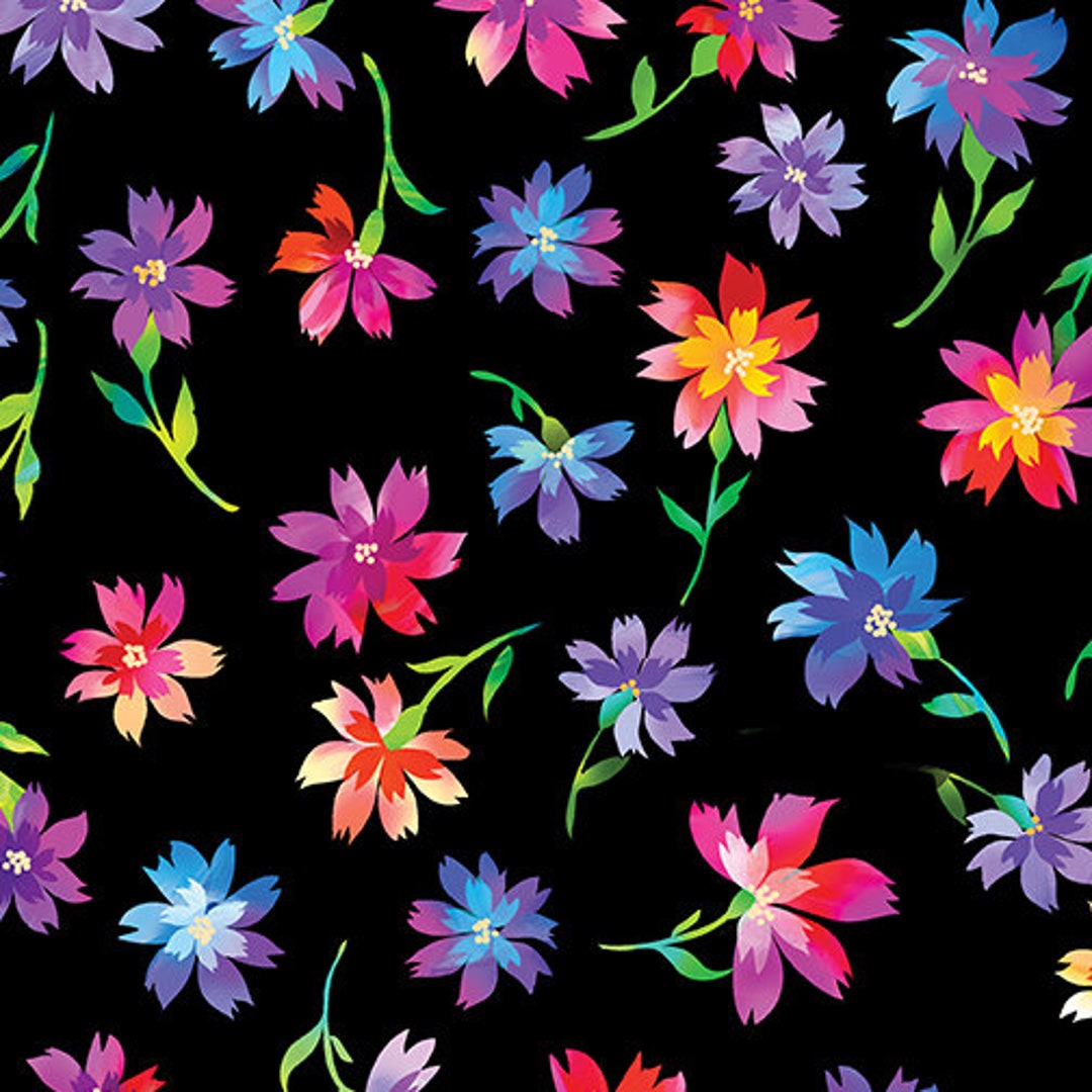 Floral Fabric, Small Floral Fabric, Luminous Blooms, Luminous Blossoms ...