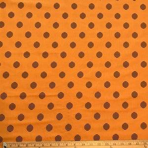 Polka Dot Stoff, Halloween Stoff, Hootenanny Stoff, Herbststoff, Orange Mond, Großer Punkt Stoff, Renee Nanneman, Andover, 9809-O