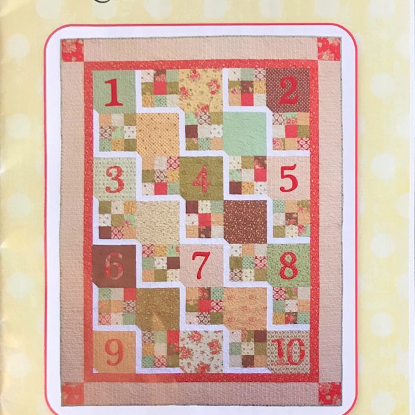 Quilt Pattern, Layer Cake Pattern, One Two Buckle My Shoe, Beginner Quilt Pattern, Nine Patch Quilt Pattern, by Gigis Thimble, 0701