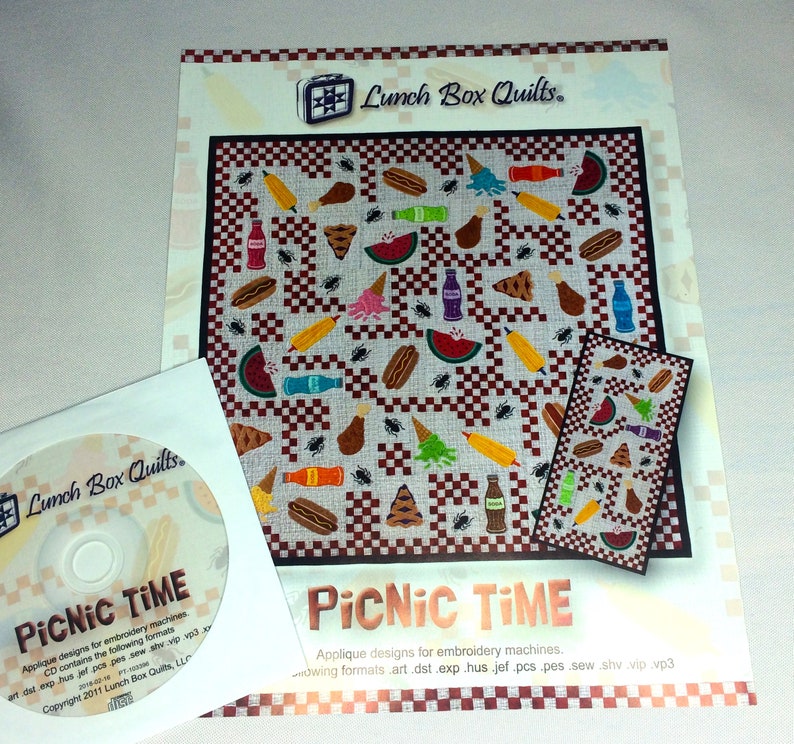 Embroidery Designs Lunch Box Quilts Picnic Time Summer Etsy