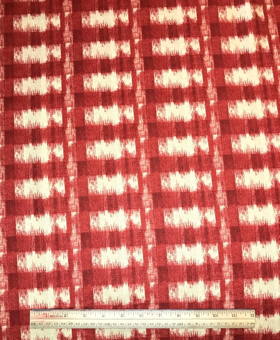 Belle Rose, Rot Karo Stoff, Karo Stoff, Zaun Stoff, Ikat kariert