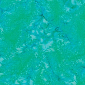 Batik Fabric, Green Batik, Bali Batiks, Aruba Green Fabric, Hand Dyed Batik, Mottled Batik Fabric, by Hoffman California Fabrics, 1895-371