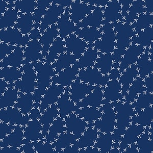Chicken Fabric, The Coop, Chicken Scratch, Chicken Tracks, Navy Blue Fabric, Hen Fabric, Rooster Fabric, by Andover, A-9634-B2
