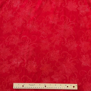 Batik, Red Batik Fabric, Christmas Floral Batik, Floral Batik Fabric, Cherry Red Fabric, by Hoffman, U2456-403