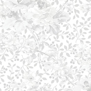 Wide Backing Fabric, Quilt Back Fabric, Rose Whispers Garden Silver, Floral Fabric, 108 inches wide, Rose Fabric, by Benartex, 10363-08