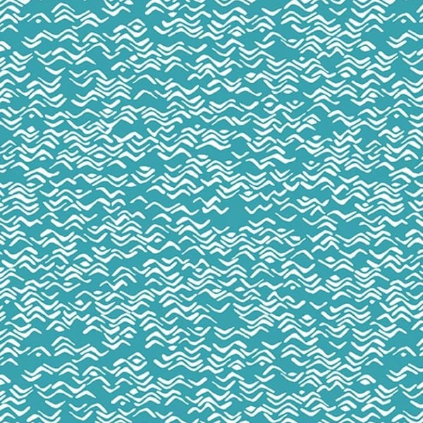 Ocean Fabric, Sea Fabric, Wave Fabric, By the Sea, Aqua Teal Waves, by Andover Fabrics, 9272-T