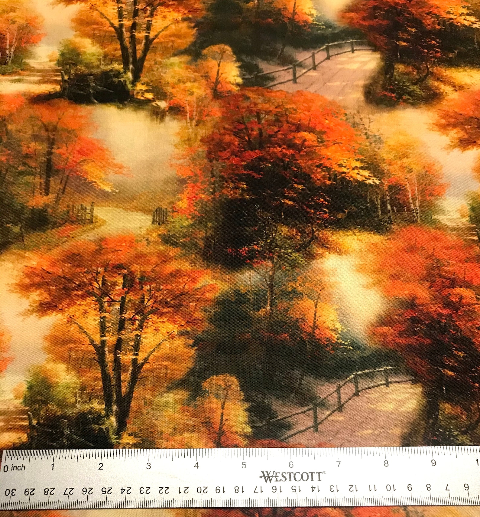 Tree Fabric Forest Fabric Country Road Fabric Fall Fabric Etsy