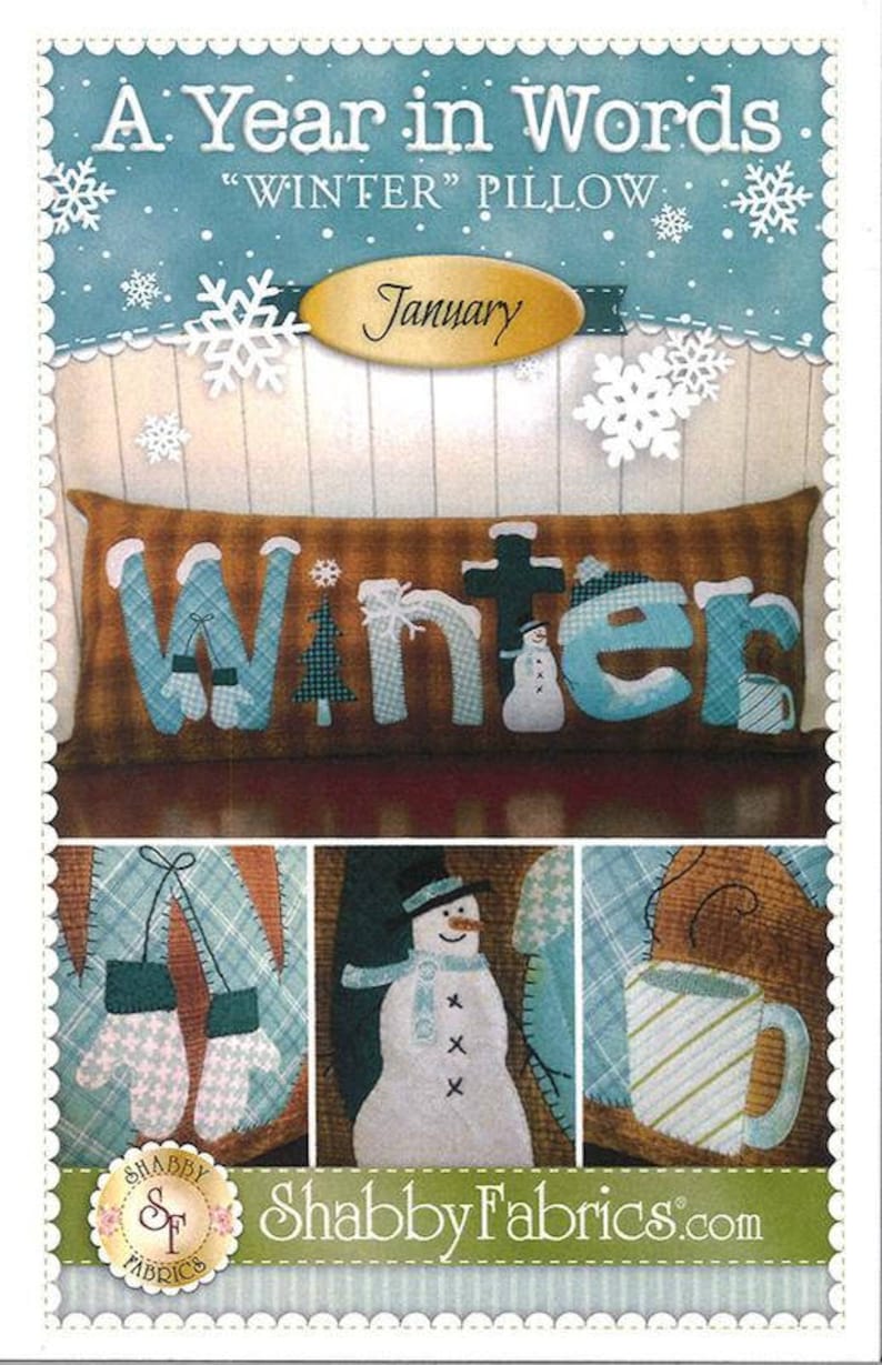 A Year in Words Pillow Pattern January Pillow Pattern Etsy