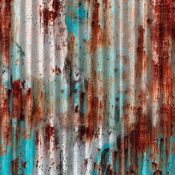 Barn Fabric, Stay Till Winter, Old Tin Roof Fabric, Corrugated Metal Fabric Print, Rust, Digital Print, by Hoffman California, U5021-39