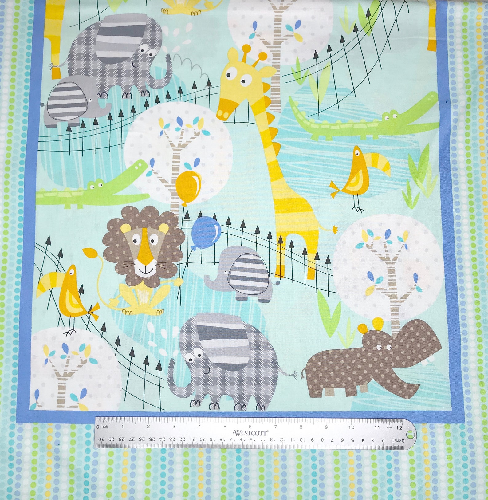 Fabric Panel Animal Fabric Zoo Baby Baby Animals Fabric Etsy