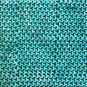 Batik Fabric, Bali Batik, Geometric Fabric, Mallard, Hand Dyed Batik Fabric, Teal Batik, by Hoffman, Q2191-271