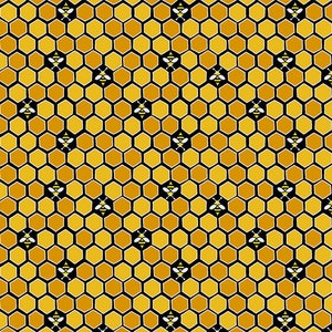 Bee Fabric, Honeycomb Fabric, Sunflowers and Honey, Honeycomb Night, by Andover Fabrics, 9988-YK