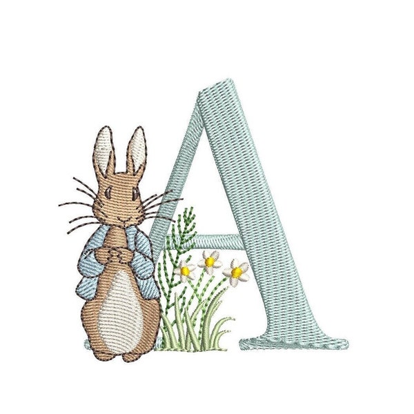Peter Rabbit 4inch Alphabet A-Z Machine Embroidery Font Digital Download | Lovesome Design