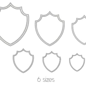 Crest Seven Sizes Machine Embroidery Design, Blank Crest Multisize Customizable Embroidery Digital File | Lovesome Design