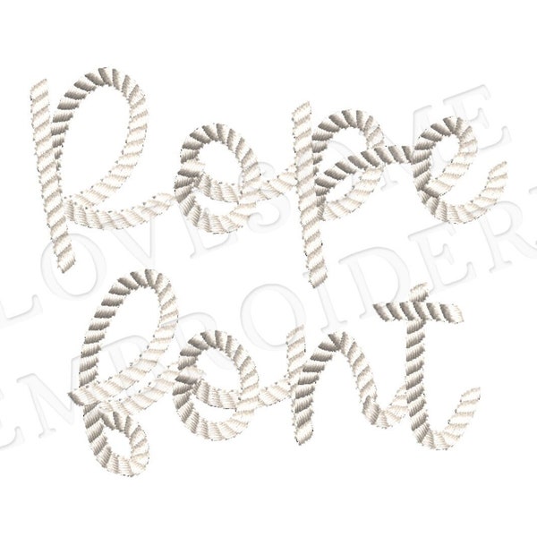 Rope Script Font A-Z 3inch Cursive Rope Stitch Machine Embroidery Font Digital Download | Lovesome Embroidery