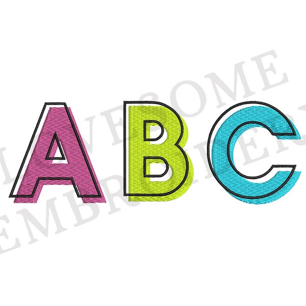 Trendy Monogram 2inch BX Font A-Z Machine Embroidery Font Digital Download | Lovesome Design