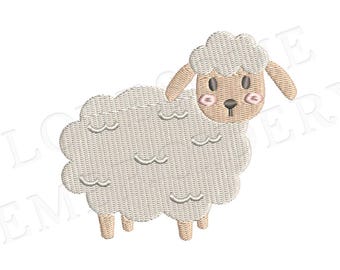 Diseño de bordado a máquina para bebé, bonito corderito grande, en dos tamaños, para guardería. Archivo de bordado para bebé de varios tamaños. Diseño encantador.