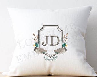 Mallard Ducks Crest 7inch Machine Embroidery Design, Baby Crest Family Crest Embroidery File | Lovesome Design