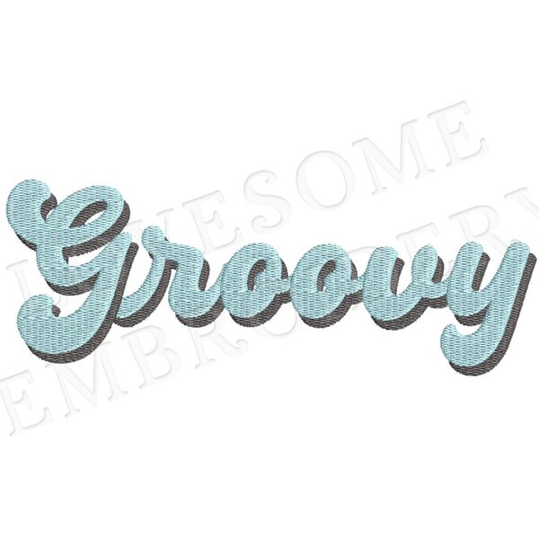 Groovy Shadow 1.5inch Script Font A-Z Machine Embroidery Font Digital Download | Lovesome Design