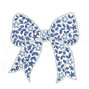 Chinoiserie Bow 4inch Machine Embroidery Design Digital Download | Lovesome Design