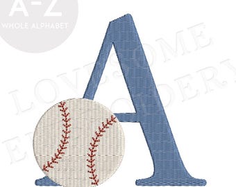 Baseball 4inch Monogram  A-Z Football Embroidery Font, Sports Machine Embroidery Digital File | Lovesome Design