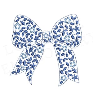 Chinoiserie Bow 7inch Machine Embroidery Design Digital Download | Lovesome Design