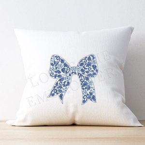 Chinoiserie Bow 7inch Machine Embroidery Design Digital Download | Lovesome Design