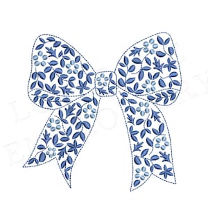 Chinoiserie Bow 5inch Machine Embroidery Design Digital Download | Lovesome Design