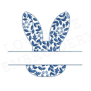 Chinoiserie Bunny Split 5inch Machine Embroidery Design Digital Download | Lovesome Design