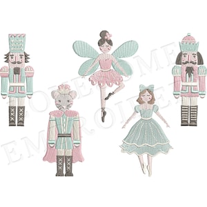 Set di Schiaccianoci pastello 4x4, design per ricamo a macchina, download digitale / Lovesome Design