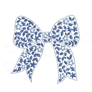Chinoiserie Bow 6inch Machine Embroidery Design Digital Download | Lovesome Design