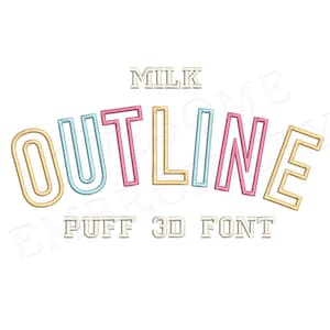 Contour de lait 3,5 pouces polices de A à Z pour broderie Machine, lettres au point soufflé, téléchargement numérique | Beau design
