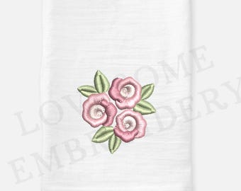 Dainty Roses Mini 3 Sizes 2inch 1.5inch Embroidery Design, Cute Floral Rose Corsage Embroidery File Digital Download | Lovesome Design