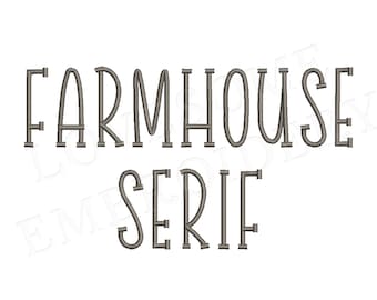 Farmhouse Serif 3 Sizes Font A-Z 3inch 4inch 5inch Machine Embroidery Font Digital Download | Lovesome Design