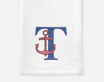 Anchor Monogram 4inch Embroidery Font, Nautical Machine Embroidery Letters Digital File | Lovesome Design