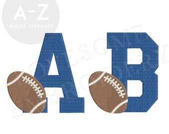 American Football 4inch College Monogram  A-Z Embroidery Font, Sports Varsity Machine Embroidery Digital File | Lovesome Design