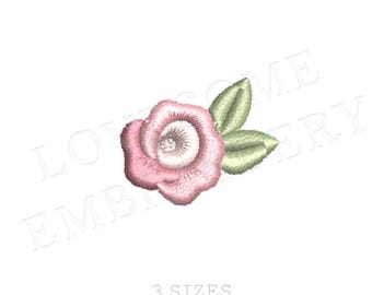 Dainty Rose Mini 3 Sizes 2inch 1.5inch Embroidery Design, Cute Floral Corsage Embroidery File Digital Download | Lovesome Design