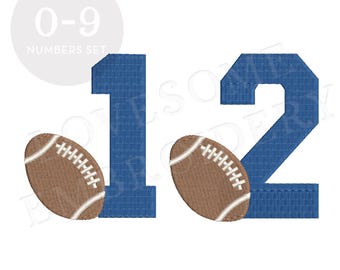 American Football 4inch College Numbers 0-9 Embroidery Numbers, Sports Varsity Machine Embroidery Digital File | Lovesome Design