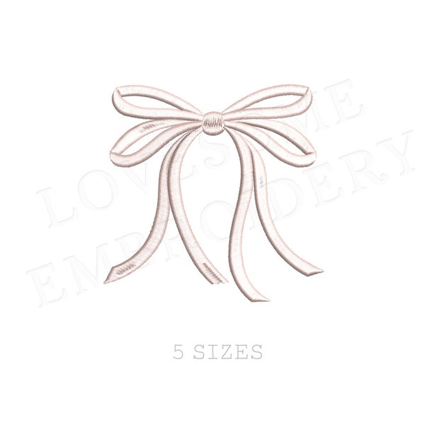 Grace Bow Five Sizes Machine Embroidery Design, Lovely Mini Bows Multiple Size Customizable Embroidery Digital File | Lovesome Design