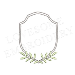 Greenery Crest Three Big Sizes Machine Embroidery Design, Baby Crest Multisize Customizable Embroidery Digital File | Lovesome Design