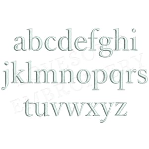 May include: A set of lowercase letters in a simple, serif font. The letters are white and are arranged in alphabetical order.