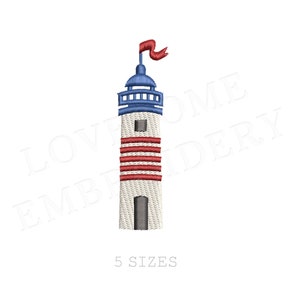 Lighthouse Mini Embroidery Design Multisize, Nautical Machine Embroidery Digital File | Lovesome Design
