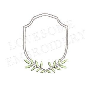 Greenery Crest Three Sizes Machine Embroidery Design, Baby Crest Multisize Customizable Embroidery Digital File | Lovesome Design