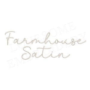 Farmhouse Script 3 Sizes Satin Stitch Font 1.5inch 2inch 3inch A-Z, Cursive Run Stitch Machine Embroidery Font  | Lovesome Design