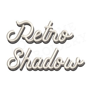 Retro Shadow 2-Zoll-Schrift A-Z Maschinenstickschrift Schrift Digitaler Download | Liebevolles Design