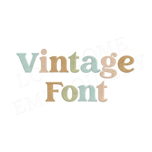 Font Vintage 2 pollici Retro Font A-Z Ricamo a macchina Font Download digitale / Lovesome Design