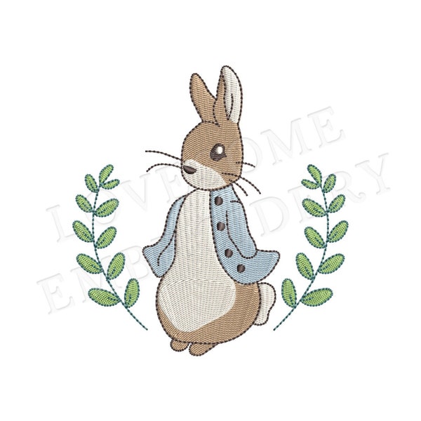 Peter Rabbit Wreath 4inch Machine Embroidery Design Digital Download | Lovesome Design