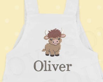 Highland Cow 3 Sizes Machine Embroidery Design, Cute Little Cow Baby Embroidery File | Lovesome Design